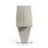 Set of Two Light Gray Faux Leather Modern Dining Chairs
