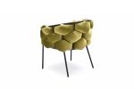 Green And Black Upholstered Fabric Dining Arm Chair