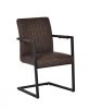 Set of Two Brown Faux Leather Dining Chairs