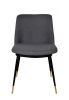 Set of Two Gray Black Dining Chairs