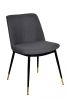 Set of Two Gray Black Dining Chairs