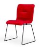 Set of Two Red Velvet Dining Chairs