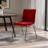 Set of Two Red Velvet Dining Chairs