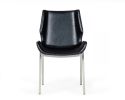 Set of Two Black Faux Leather Moder Dining Chairs