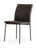 Set of Two Brown And Black Upholstered Fabric Dining Side Chairs