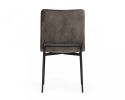 Set of Two Brown And Black Upholstered Fabric Dining Side Chairs