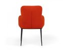 Orange and Black Upholstered Fabric Dining Arm Chair