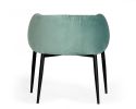 Light Green And Black Upholstered Fabric Dining Arm Chair