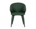 Set of Two Green Fabric Wrapped Dining Chairs