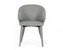 Set of Two Gray Fabric Wrapped Dining Chairs