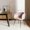 Pink and Black Upholstered Velvet Dining Arm Chair