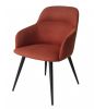 Orange and Black Linen Ergo Modern Dining Chair