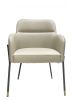 Gray and Black Upholstered Faux Leather Slat Back Dining Arm Chair