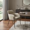 Gray and Black Upholstered Faux Leather Slat Back Dining Arm Chair