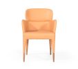 Peach Upholstered Fabric Dining Arm Chair