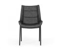 Set of Two Gray Faux Leather Dining Chairs