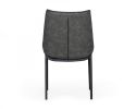 Set of Two Gray Faux Leather Dining Chairs