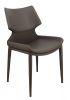 Set of Two Gray Faux Leather Wrapped Dining Chairs