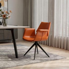 Cognac Faux Leather Dining Chair