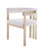 Beige and Gold Upholstered Velvet Slat Back Dining Arm Chair