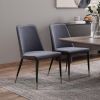 Set of Two Dark Gray Modern Dining Chairs
