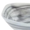 10" Gray And White Alabaster Glass Square Salad Bowl