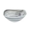 10" Gray And White Alabaster Glass Square Salad Bowl