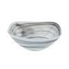10" Gray And White Alabaster Glass Square Salad Bowl