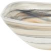 10" Gray Taupe And White Alabaster Glass Square Salad Bowl