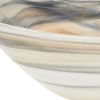 10" Gray Taupe And White Alabaster Glass Square Salad Bowl