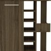 24" Walnut Wood Flat Door Rolling Kitchen Cart With Storage