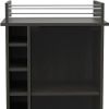 22" Espresso Wood Rolling Bar Cart With Wine Storage