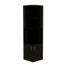 71" Black Wood Corner Bar Cabinet With Two Doors