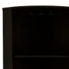 71" Black Wood Corner Bar Cabinet With Two Doors