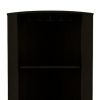 71" Black Wood Corner Bar Cabinet With Two Doors