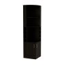 71" Black Wood Corner Bar Cabinet With Two Doors