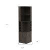 71" Dark Brown Wood Corner Bar Cabinet With Two Doors