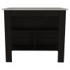 41" Ivory And Black Wood Kitchen Island With Storage