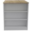 36" Natural and White Wood Kitchen Island With Storage
