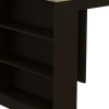 36" Natural and Black Wood Kitchen Island With Storage