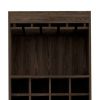 24" Walnut Wood Bar Cabinet With Two Doors