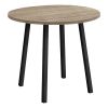 Three Piece Taupe and Black Round Dining Set with Two Chairs