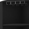 18" Black Wood Corner Bar Cabinet With Two Doors