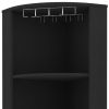 18" Black Wood Corner Bar Cabinet With Two Doors