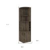 18" Dark Brown Wood Corner Bar Cabinet With Two Doors