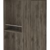 73" Dark Brown Wood Corner Bar Cabinet With One Drawer