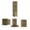71" Natural Wood Corner Bar Cabinet With Two Doors
