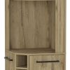 71" Natural Wood Corner Bar Cabinet With Two Doors