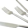 Glossy Silver Stainless Steel Twenty Piece Hand Forged Flatware Set