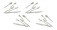 Glossy Silver Stainless Steel Twenty Piece Hand Forged Flatware Set